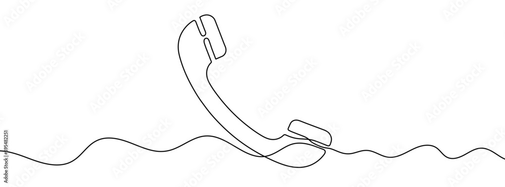 Canvas Prints continuous editable line drawing of handset. single line sun hat icon.