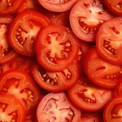 Fresh and juicy red tomato slices