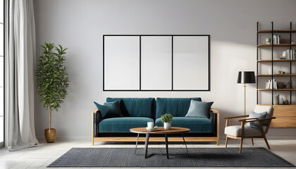  Mordern-Living-Room-Wall-Blank-Frame-mockup