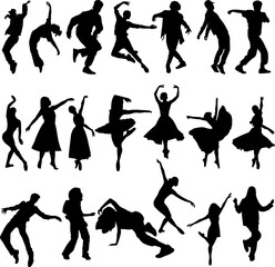 silhouette of a person dancing vector