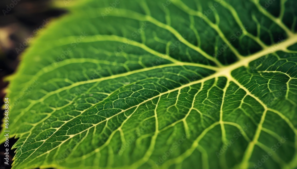 Poster a close up of a green leaf with thin lines on the middle of the leaf and a thin line on the middle o