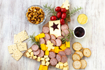 Christmas Tree Shaped Charcuterie Board Party Food