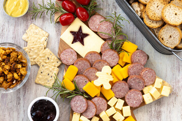 Close Up Holiday Charcuterie Board Food Tray