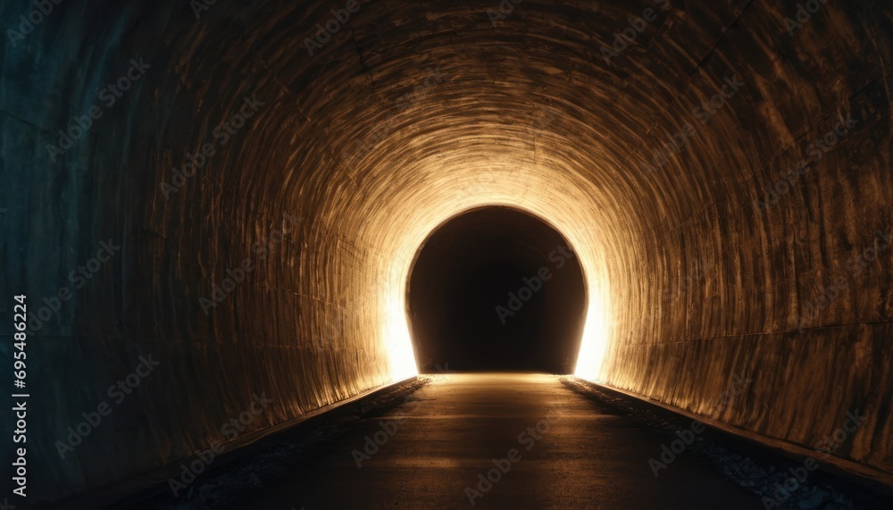 Poster a light at the end of a tunnel that is lit by the light of the light at the end of the tunnel.