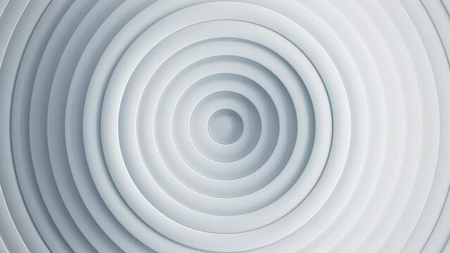 White circular design. Seamless loop 3D render animation