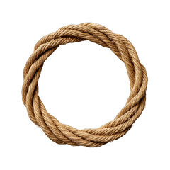 Coiled natural fiber twine with bow isolated on transparent background