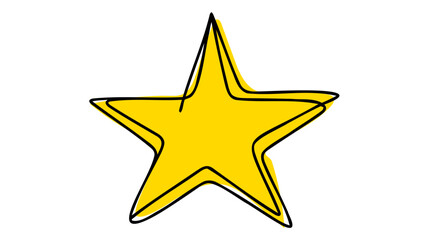 Obraz premium Hand draw doodle star illustration in continuous line arts style vector