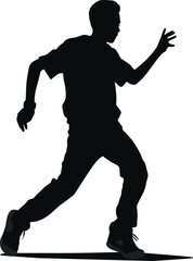 Silhouette of dancing  people  vector  illustration and black icon