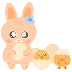 Fototapeta premium easter bunny and eggs