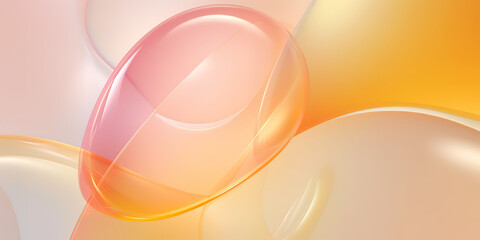 orange and light pink background with abstract shapes. generative AI