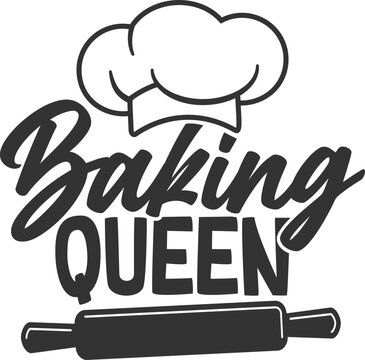 Baking Queen - Funny Apron Illustration