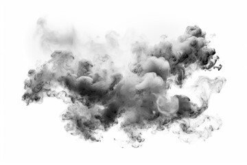 Carbon pollution realistic clouds cutout on  transparent background  png file