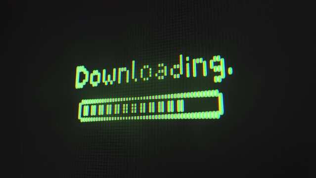 Closeup shot of download progress bar. Computer generated animation