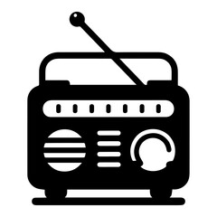 Minimal Radio Icon vector silhouette black color