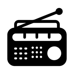 Minimal Radio Icon vector silhouette black color