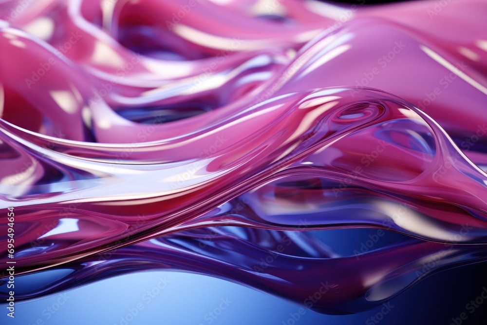 Poster a close up of a liquid substance with a blue and pink liquid swirl in the middle of the image and a 