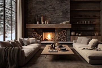  a living room filled with furniture and a fire place in the middle of a living room filled with furniture and a fire place in the middle of the living room.