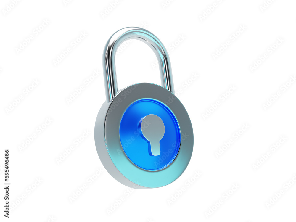 Poster lock and key isolated on transparent background