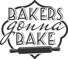 Bakers Gonna Bake - Cutting Board Illustration