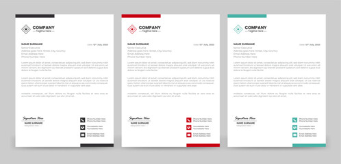 Modern Creative & Clean business style letterhead bundle of your corporate project design. Set to print. modern creative business letterhead in abstract design. Elegant template design in minimalist