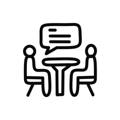 Business Meeting and Communication Icon - Line Style