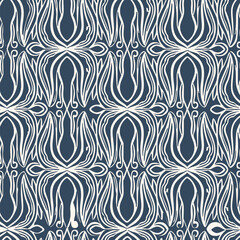 Black and white seamless pattern with arabesques  in a retro style.