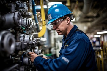This realistic photo portrays the impactful role of oil and gas technicians in environmental stewardship. It captures a technician engaged in activities such as conducting environmental monitoring 