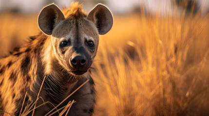 hyena in the wild - obrazy, fototapety, plakaty
