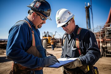 Fototapeta premium This realistic photo portrays the impactful role of oil and gas technicians in environmental stewardship. It captures a technician engaged in activities such as conducting environmental monitoring 