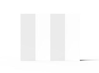 Blank accordion 4 panel fold US letter size leaflet render on transparent background 