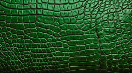 Fototapeten Dark green crocodile leather texture. © Hanna