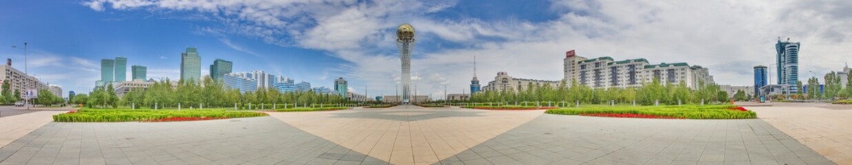 Fototapeta na wymiar Image of the Kazakh capital Astana in summer from 2015
