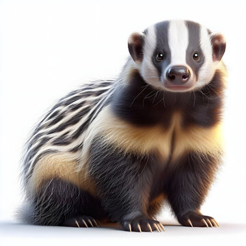 Badger, Tej&oacute;n, Dachs, Texugo, Барсук, Blaireau, isolated White background
