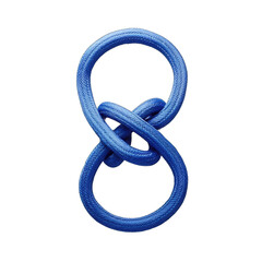 Fototapeta premium Figure-eight loop in blue cord isolated on transparent background