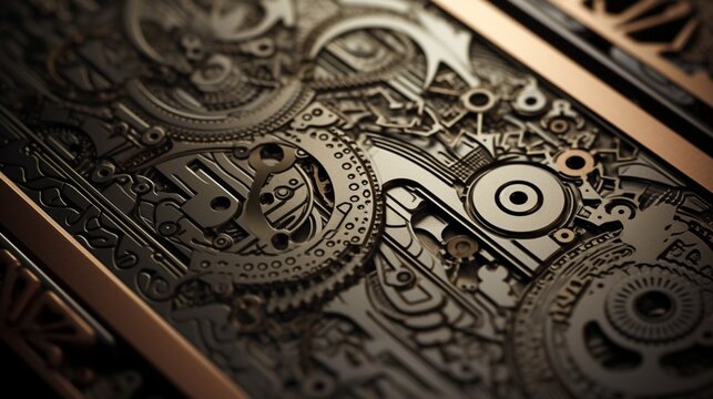 A high-resolution image showcasing the intricate details of a premium metal business card design