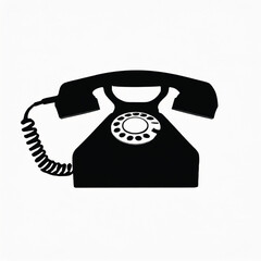 retro telephone on white