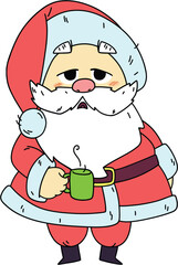 Merry Christmas and Happy New year Santa Claus coffee