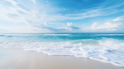 Fototapeta na wymiar Pristine tropical beach, day, calm sunny weather