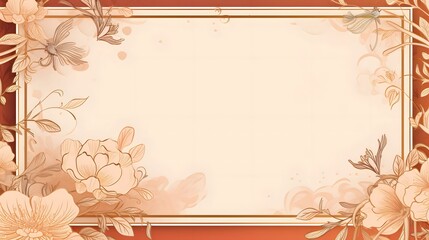 Blank box with space for your own content around the frame with rose flowers.