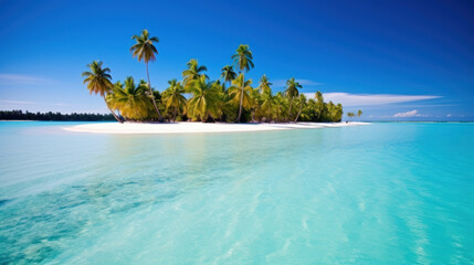Naklejka premium Tropical island and clear blue sea