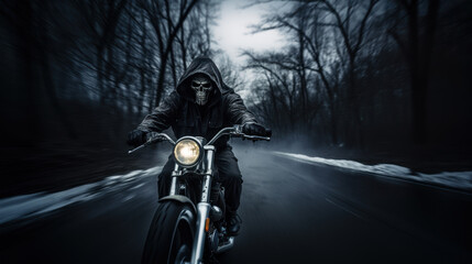 The Grim Reaper rides fast to take someone's life