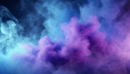 Crédence de cuisine en verre imprimé Fumée abstract clouds of misty colorful smoke texture 3d background realistic purple and blue fog colored smoke 3d rendering