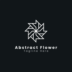 Abstract flower vector logo design and iconic symbol