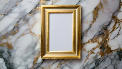 golden frame on a marble background