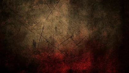 Fotobehang scary dark grunge background with scratches © Lauren