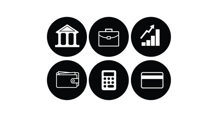 Money icon and finance icon set. Vector isolated editable illustration 