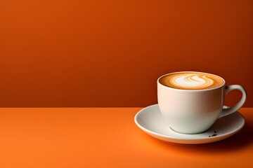 Caffeine Comfort: Hot Espresso in a White Cup with Space for Text