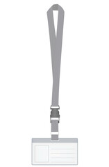 Blank grey lanyard. vector illustration