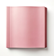 A pink book cover mockup isolated on white background.