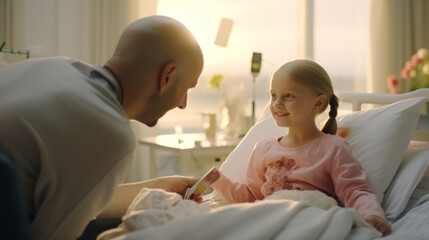 A child sending a handmade card to a parent with cancer.